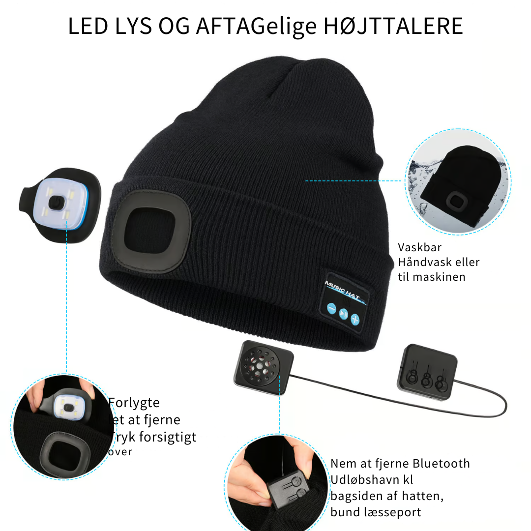 Beanie Bluetooth 3 i 1 Hat med LED-belysning